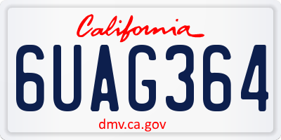 CA license plate 6UAG364