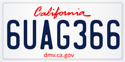 CA license plate 6UAG366