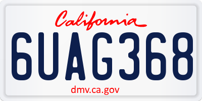 CA license plate 6UAG368