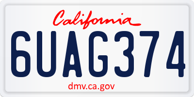 CA license plate 6UAG374