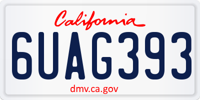 CA license plate 6UAG393