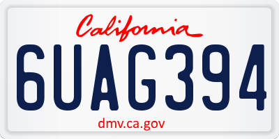 CA license plate 6UAG394