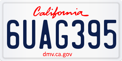 CA license plate 6UAG395