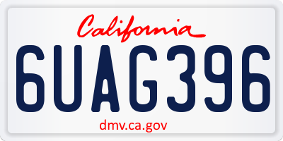 CA license plate 6UAG396