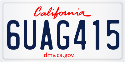 CA license plate 6UAG415