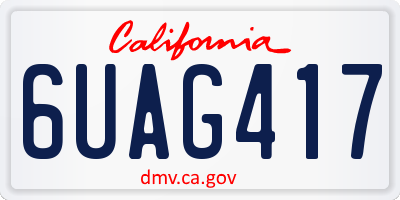 CA license plate 6UAG417