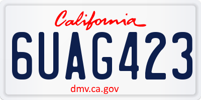 CA license plate 6UAG423
