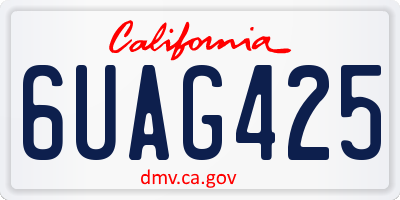 CA license plate 6UAG425
