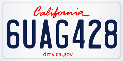 CA license plate 6UAG428