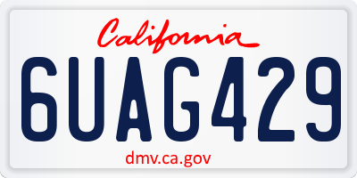 CA license plate 6UAG429