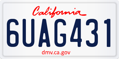 CA license plate 6UAG431