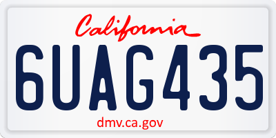 CA license plate 6UAG435