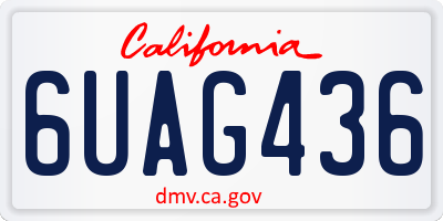 CA license plate 6UAG436