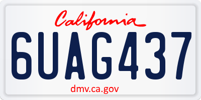 CA license plate 6UAG437