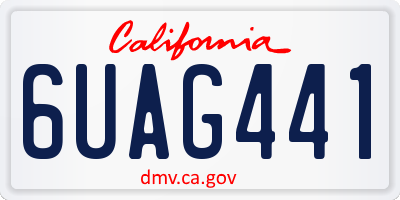 CA license plate 6UAG441