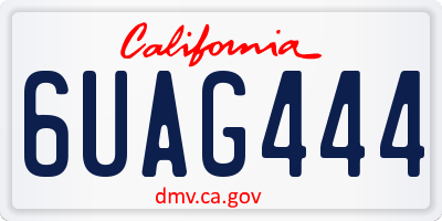 CA license plate 6UAG444