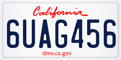 CA license plate 6UAG456