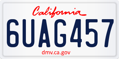 CA license plate 6UAG457
