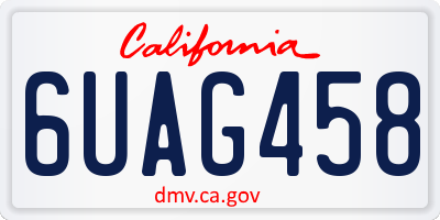 CA license plate 6UAG458
