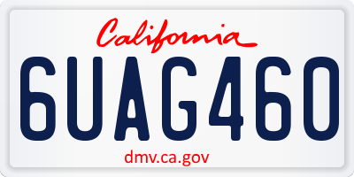 CA license plate 6UAG460