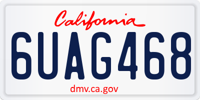 CA license plate 6UAG468