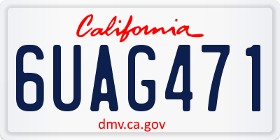 CA license plate 6UAG471