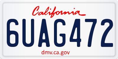 CA license plate 6UAG472