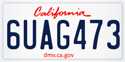 CA license plate 6UAG473
