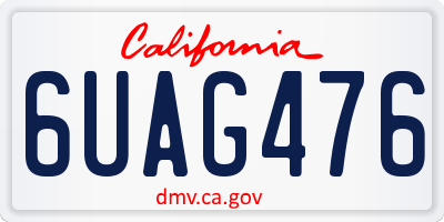 CA license plate 6UAG476