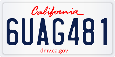 CA license plate 6UAG481
