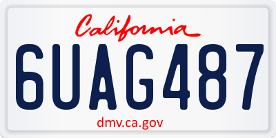 CA license plate 6UAG487