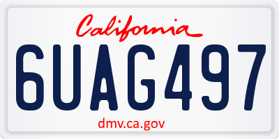 CA license plate 6UAG497