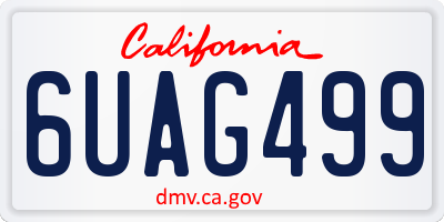 CA license plate 6UAG499