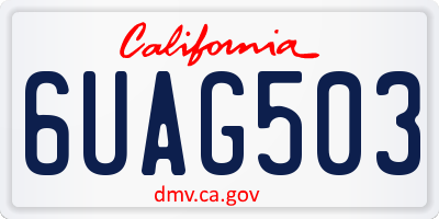 CA license plate 6UAG503