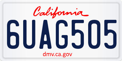CA license plate 6UAG505