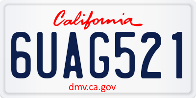 CA license plate 6UAG521