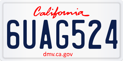 CA license plate 6UAG524
