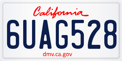 CA license plate 6UAG528