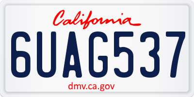 CA license plate 6UAG537