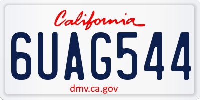 CA license plate 6UAG544