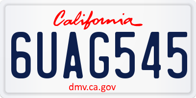 CA license plate 6UAG545