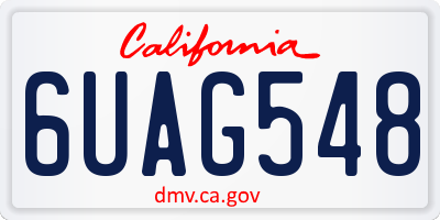 CA license plate 6UAG548