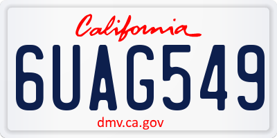 CA license plate 6UAG549