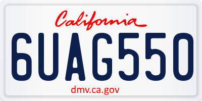 CA license plate 6UAG550