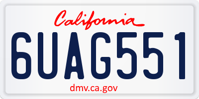 CA license plate 6UAG551