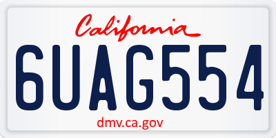 CA license plate 6UAG554