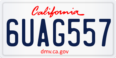 CA license plate 6UAG557