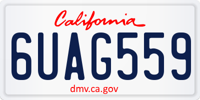 CA license plate 6UAG559