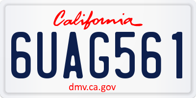CA license plate 6UAG561