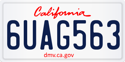 CA license plate 6UAG563